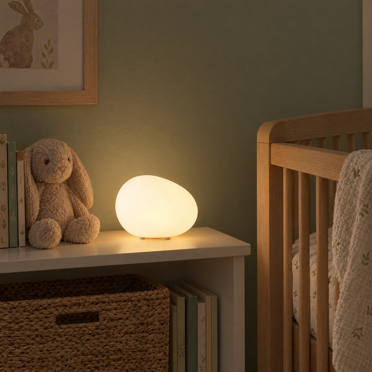 Ciottolo pebble lamp as a nursery night light