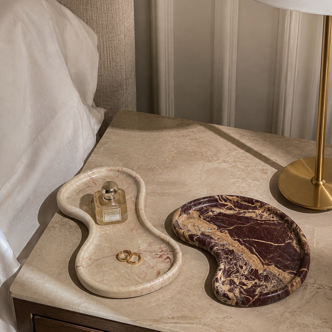 Serpentine Marble Catchall Trays