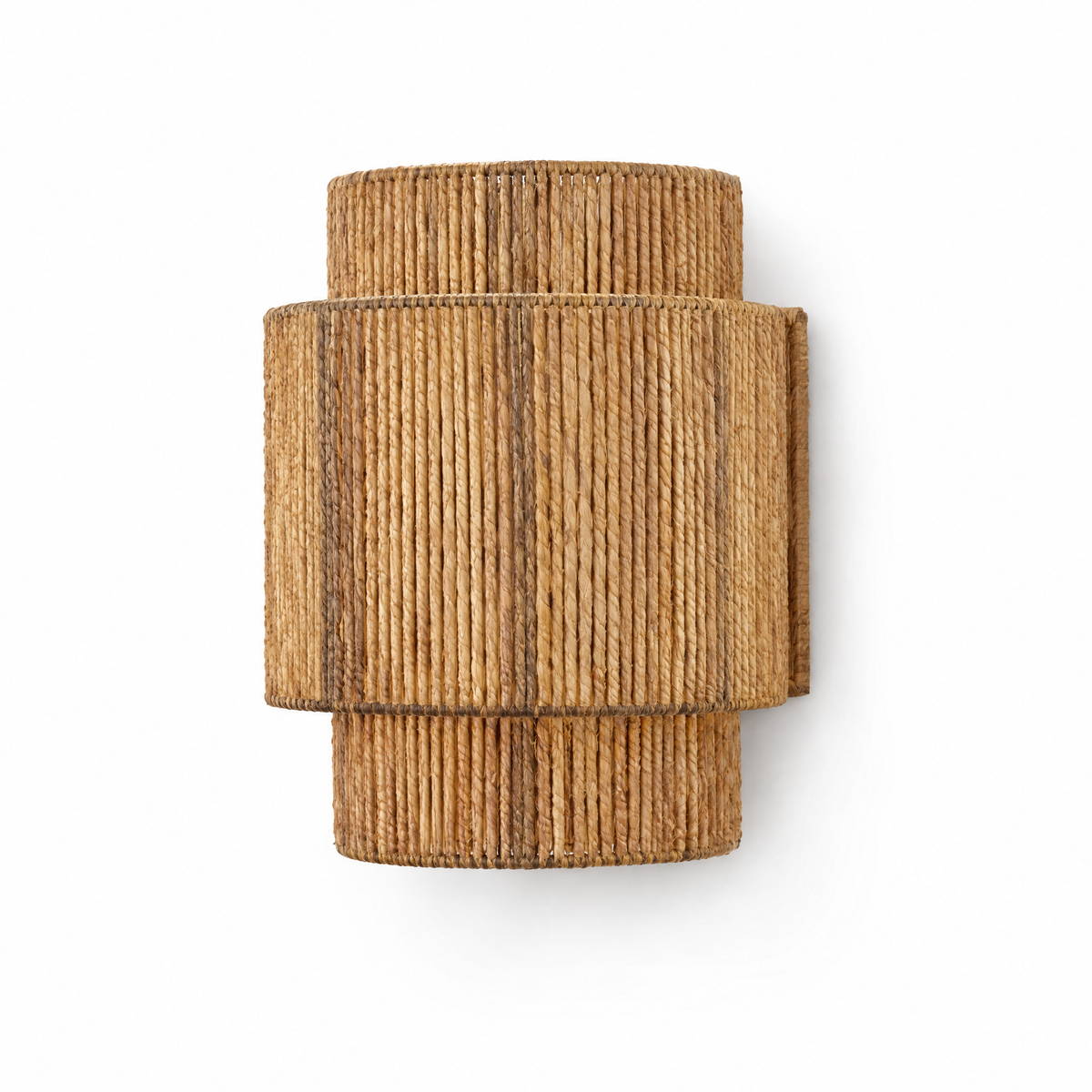 Vimini Woven Rattan Wall Light on a white background