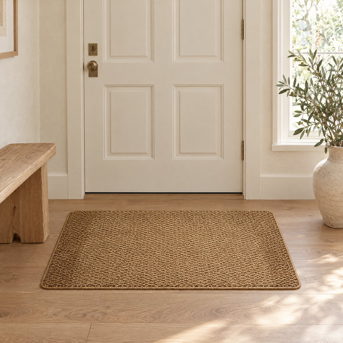 Natural Canapa door mat in a calm entry hall