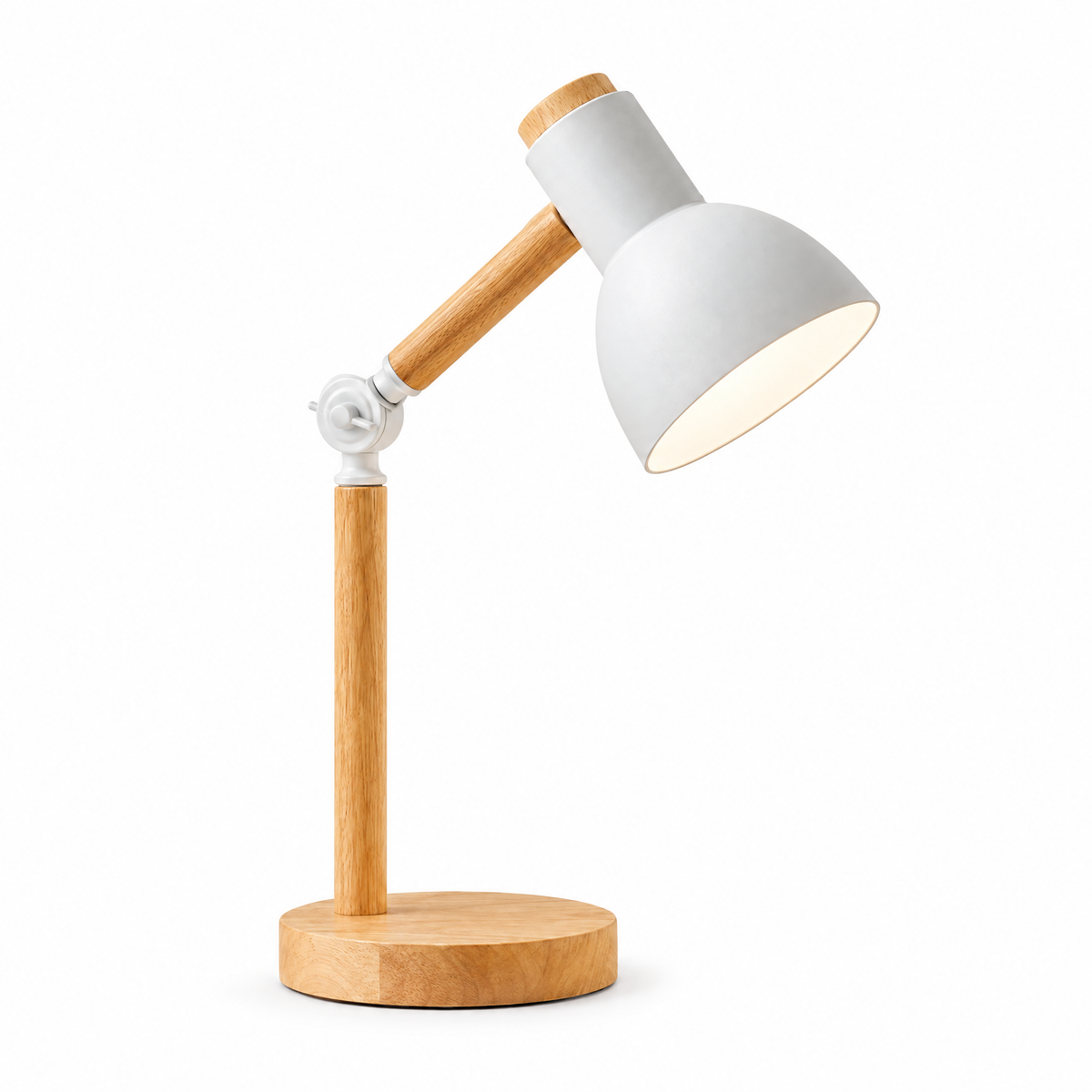 Faggio Wood and Metal Desk Lamp on a white background