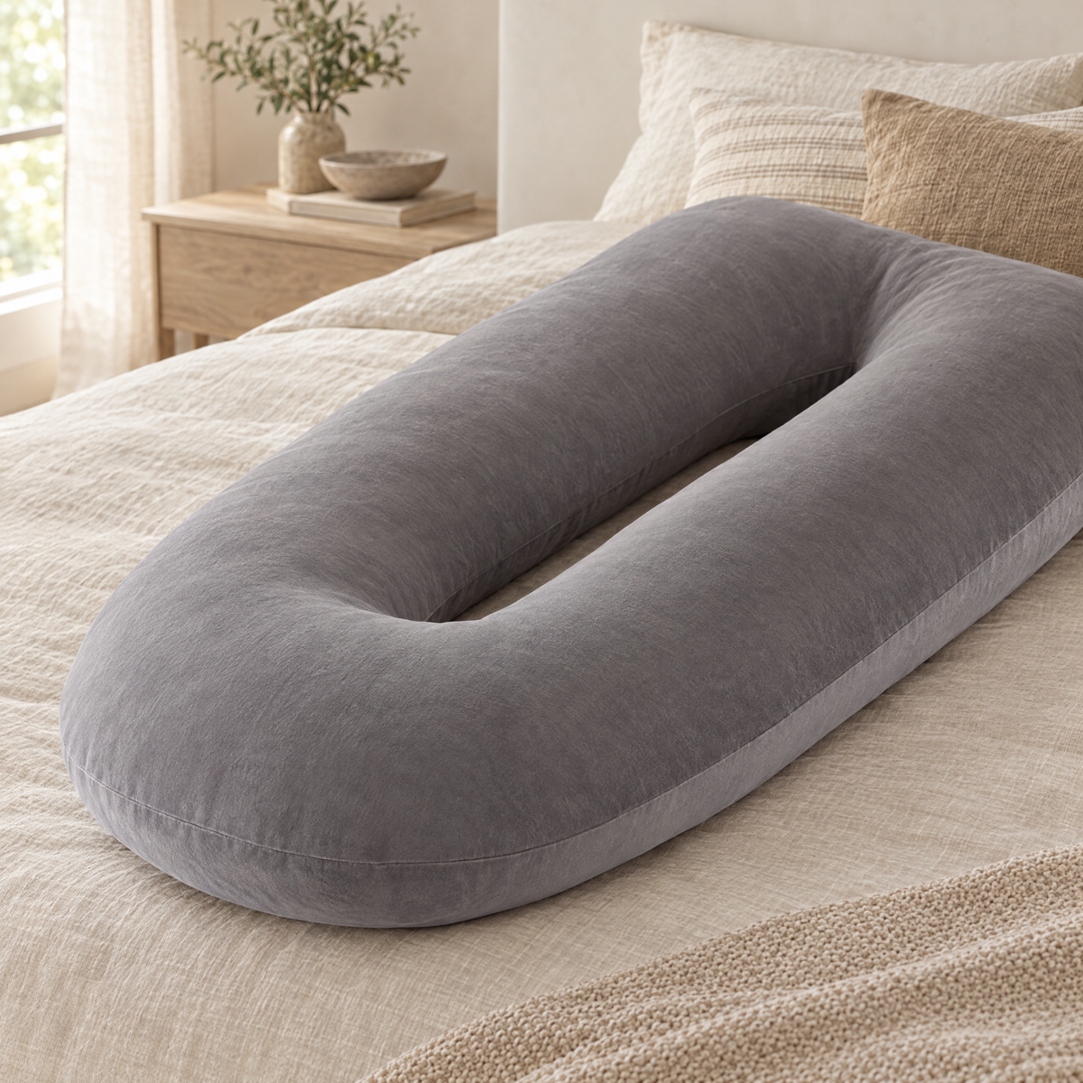 Abbraccio U-Shaped Body Pillow close-up detail