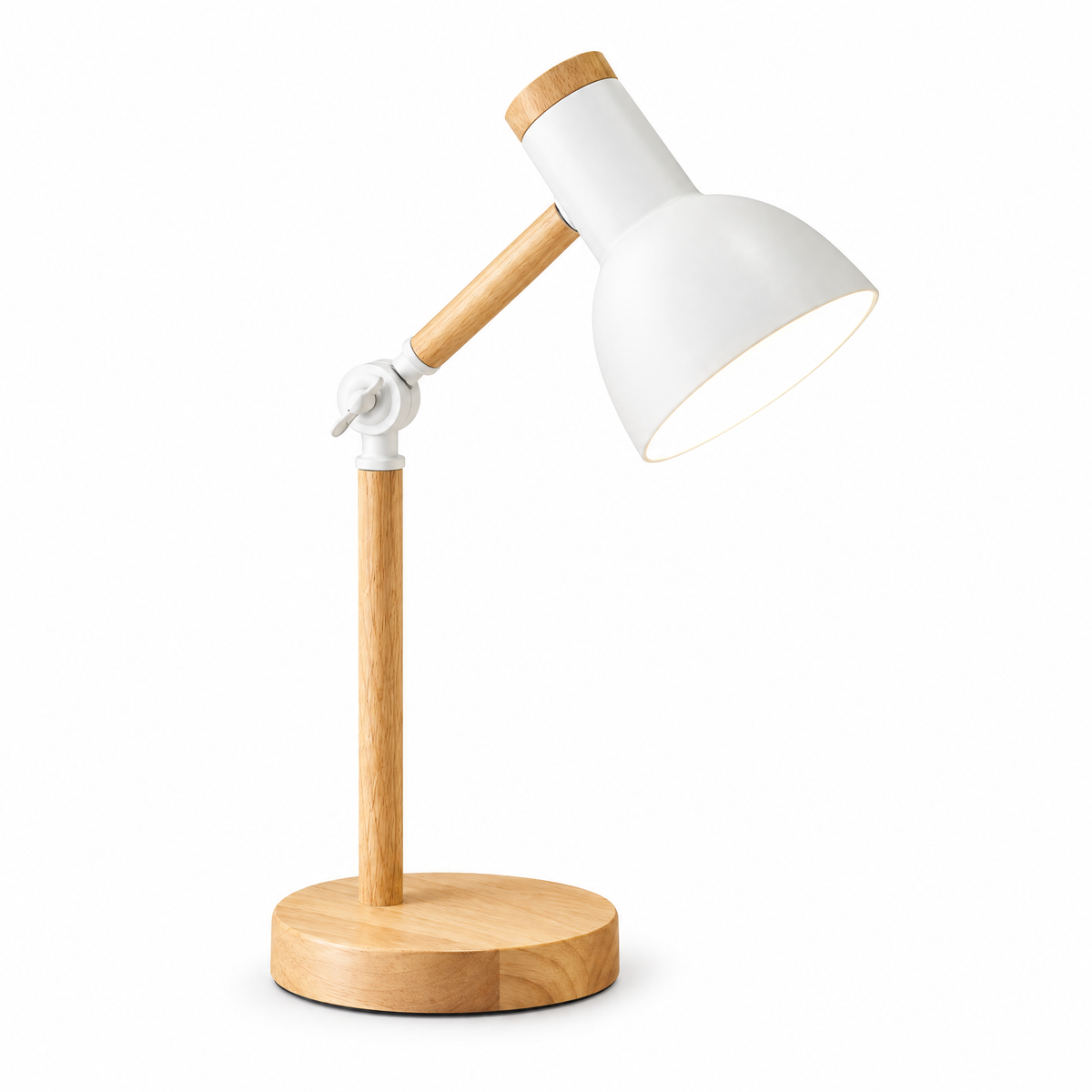 Ramo Wood and Metal LED Desk Lamp on a white background