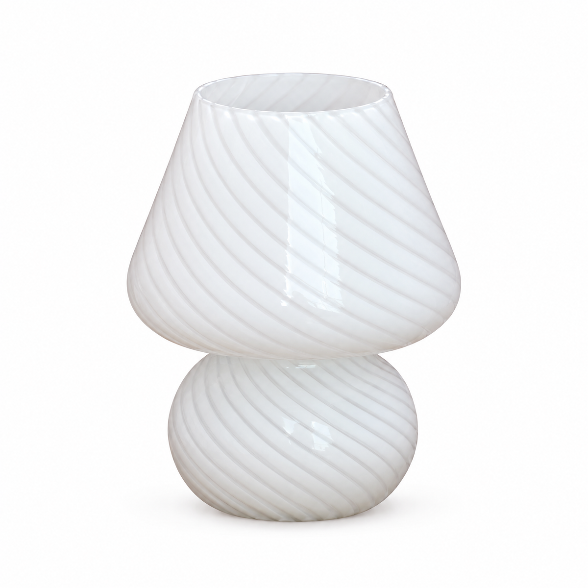 Vortice Swirled Glass Mushroom Lamp on a white background