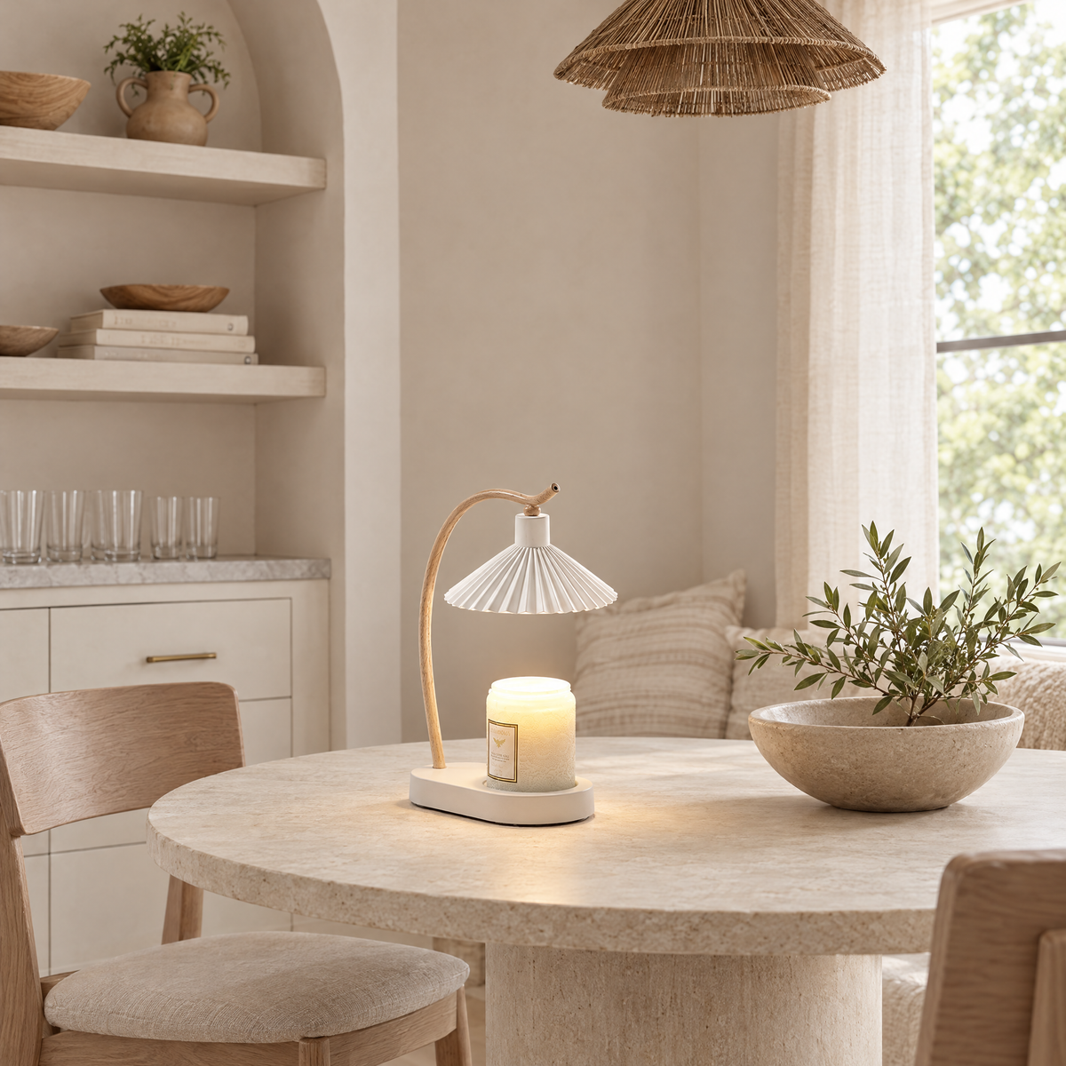 Stoppino Candle Warmer Lamp in a calm room setting