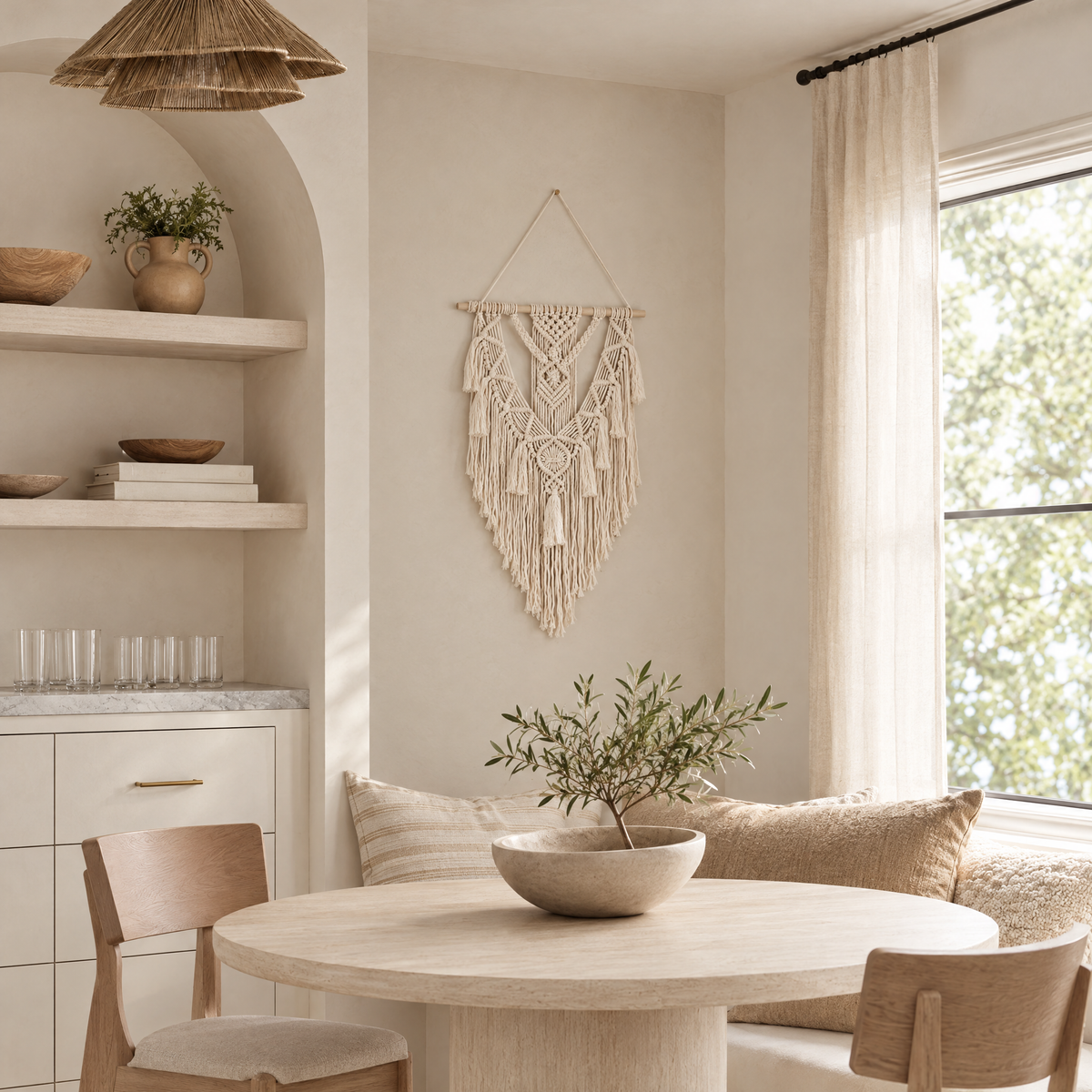 Nodo Macrame Wall Hanging in a calm room setting