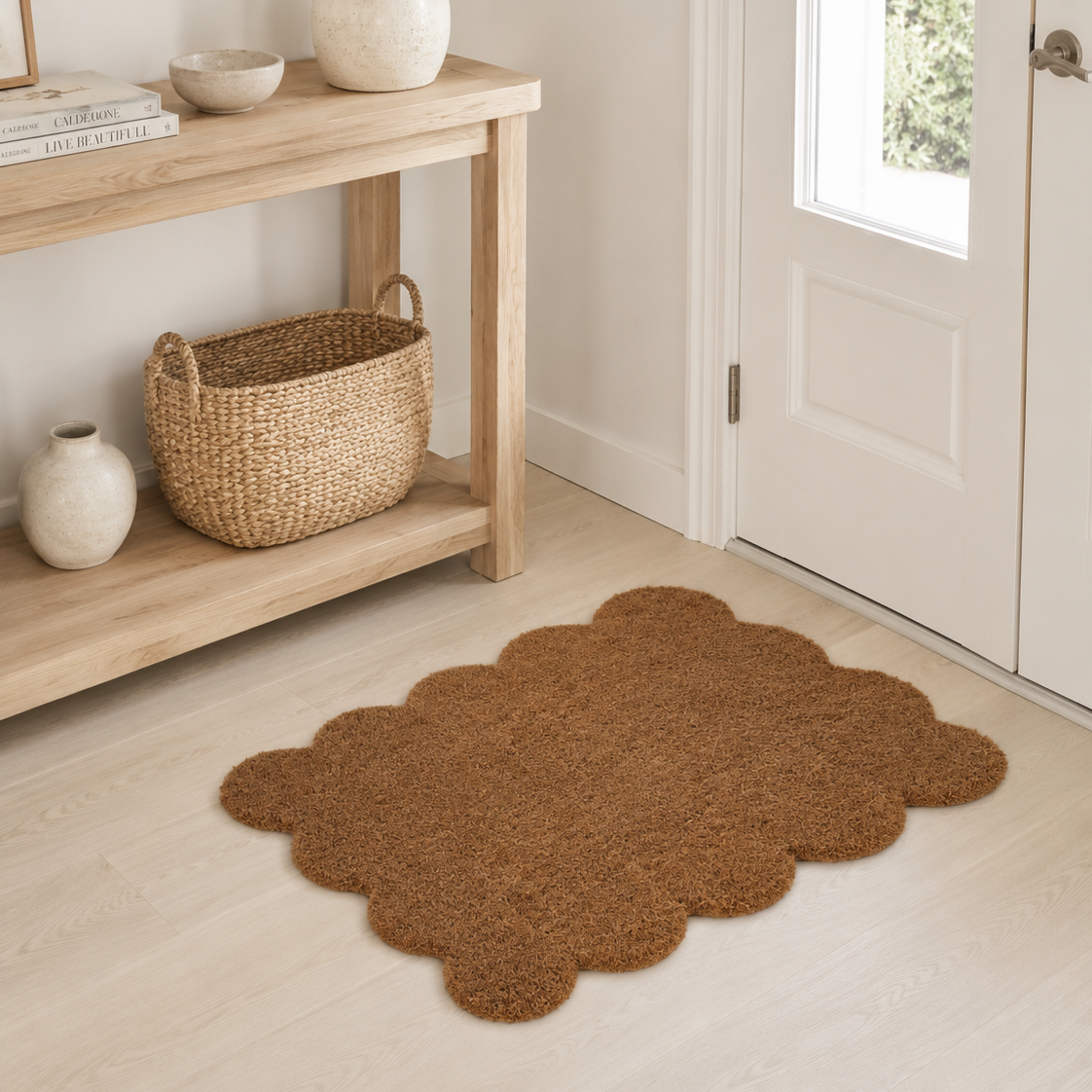 Marigold Scalloped Natural Fiber Doormat
