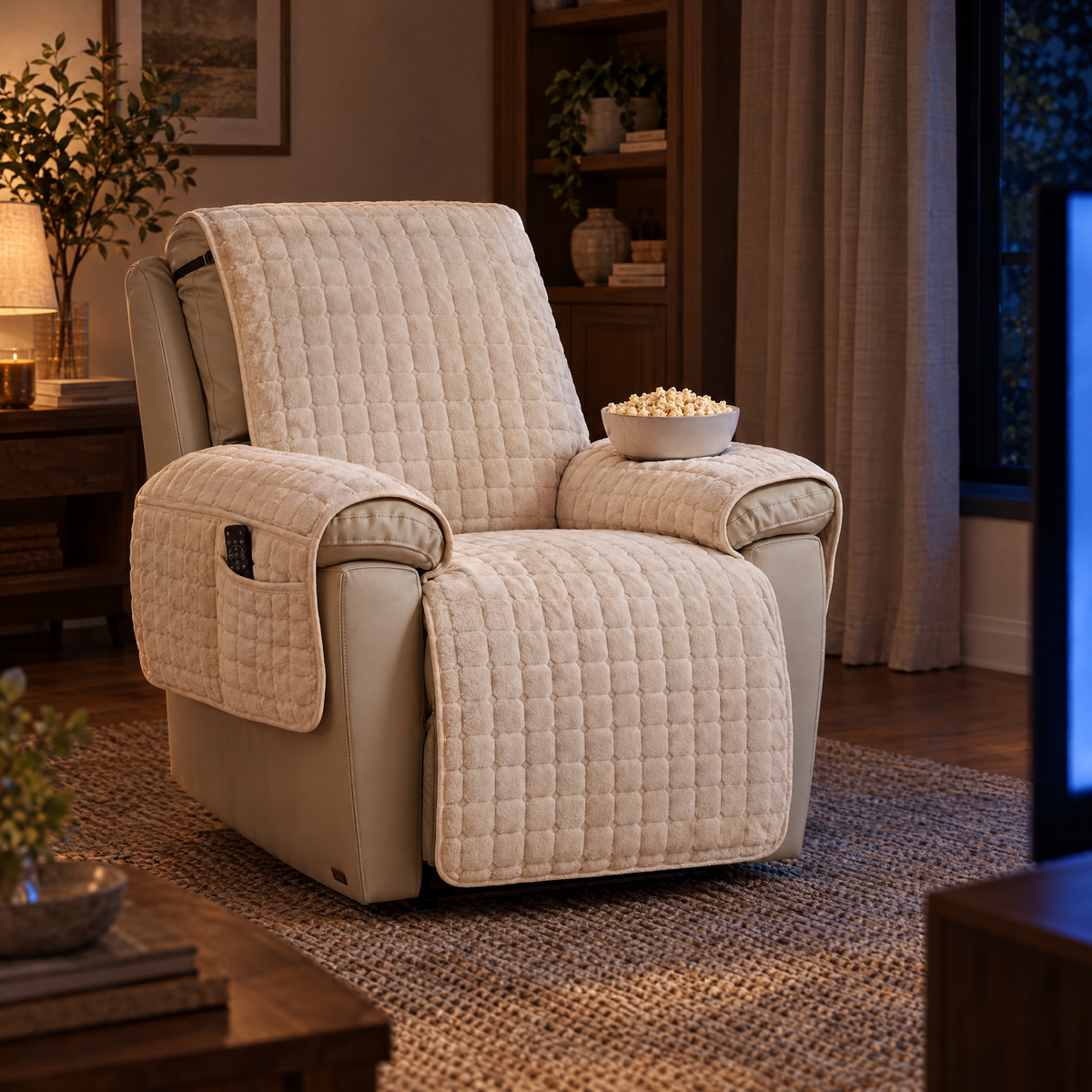 Riposo recliner cover on movie night