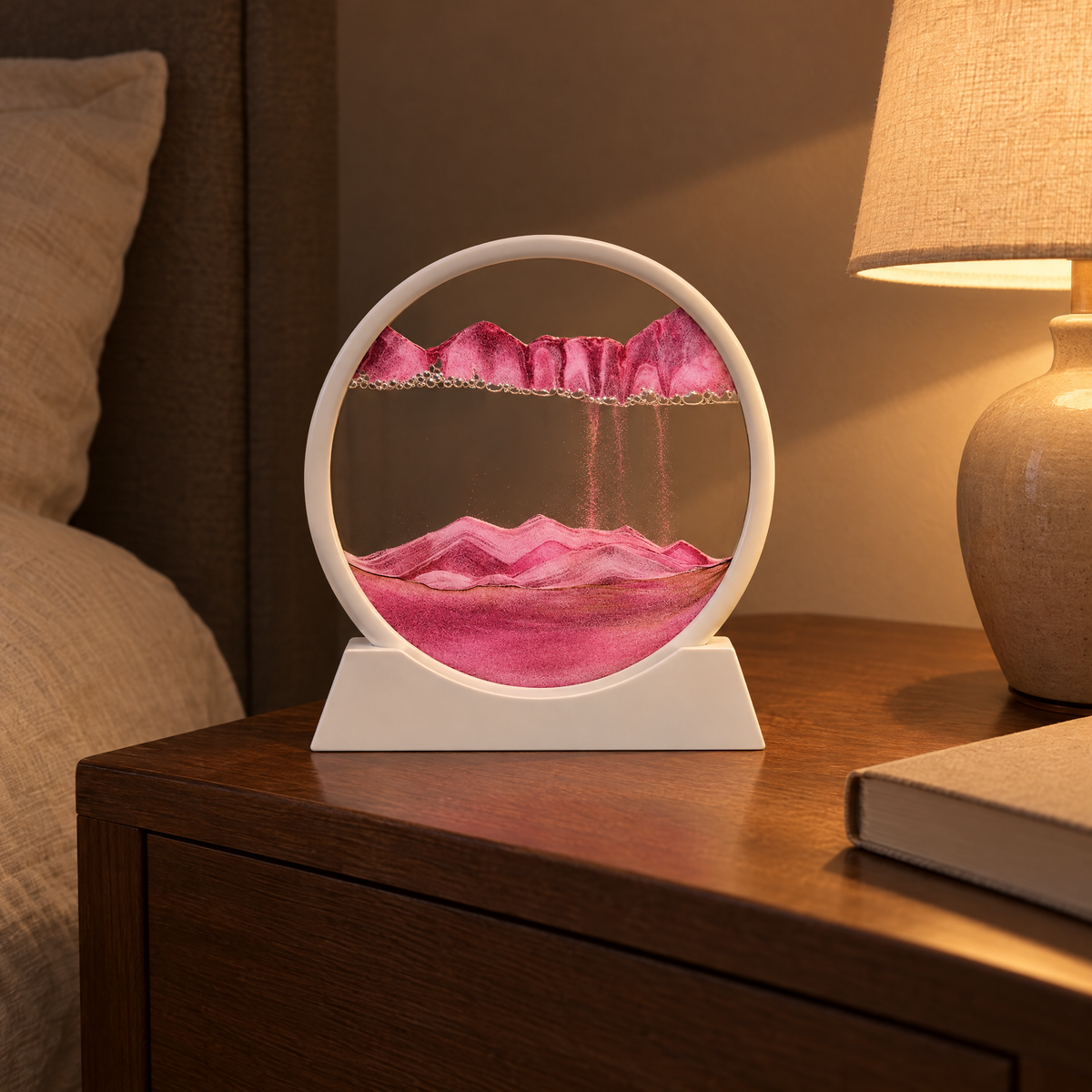 Sabbia sand art on a nightstand
