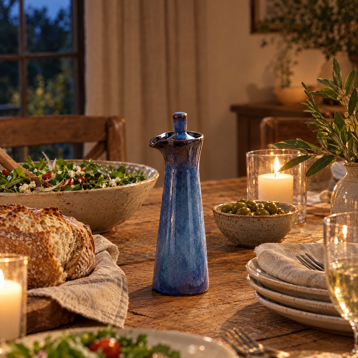 Ampolla oil dispenser on a dining table