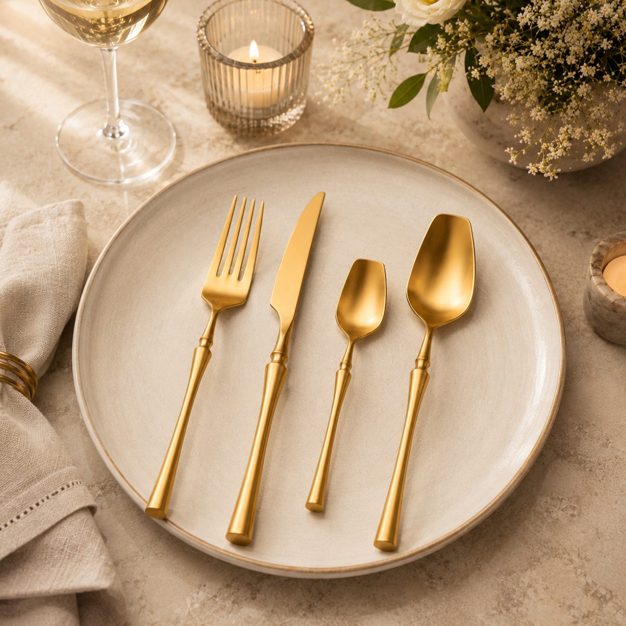 Monaco Gold Flatware Set