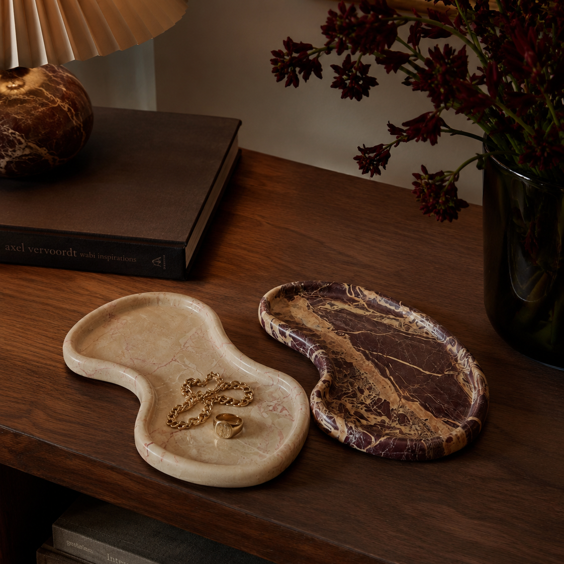 Serpentine Marble Catchall Trays