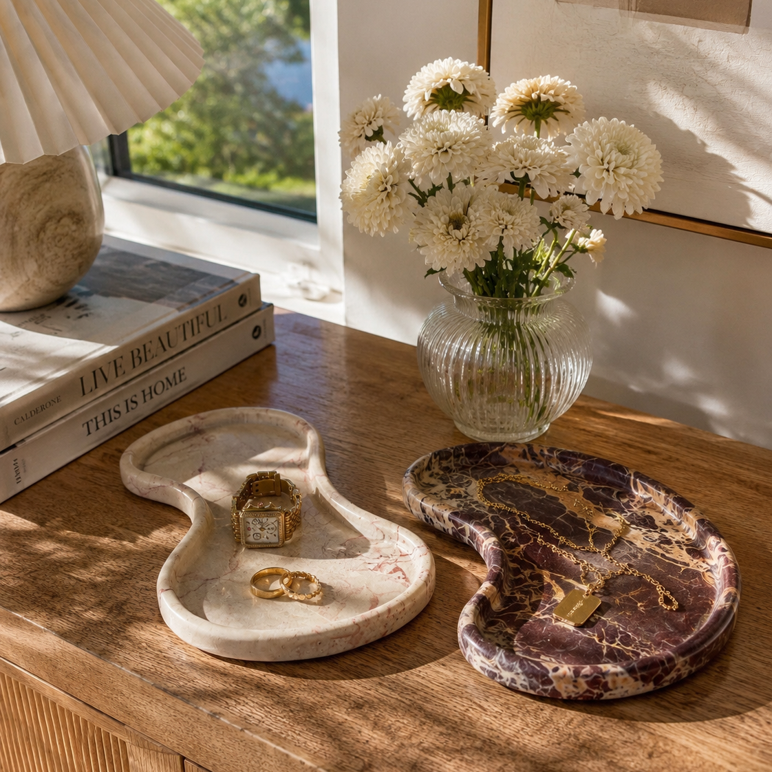 Serpentine Marble Catchall Trays