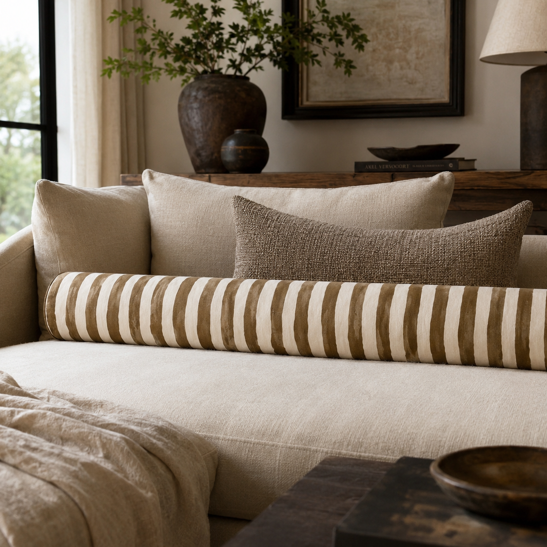 Marseille Striped Bolster Pillow
