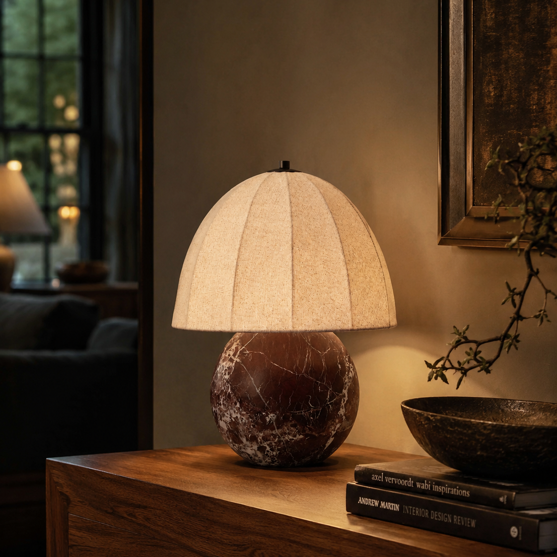 Rosso Marble Table Lamp