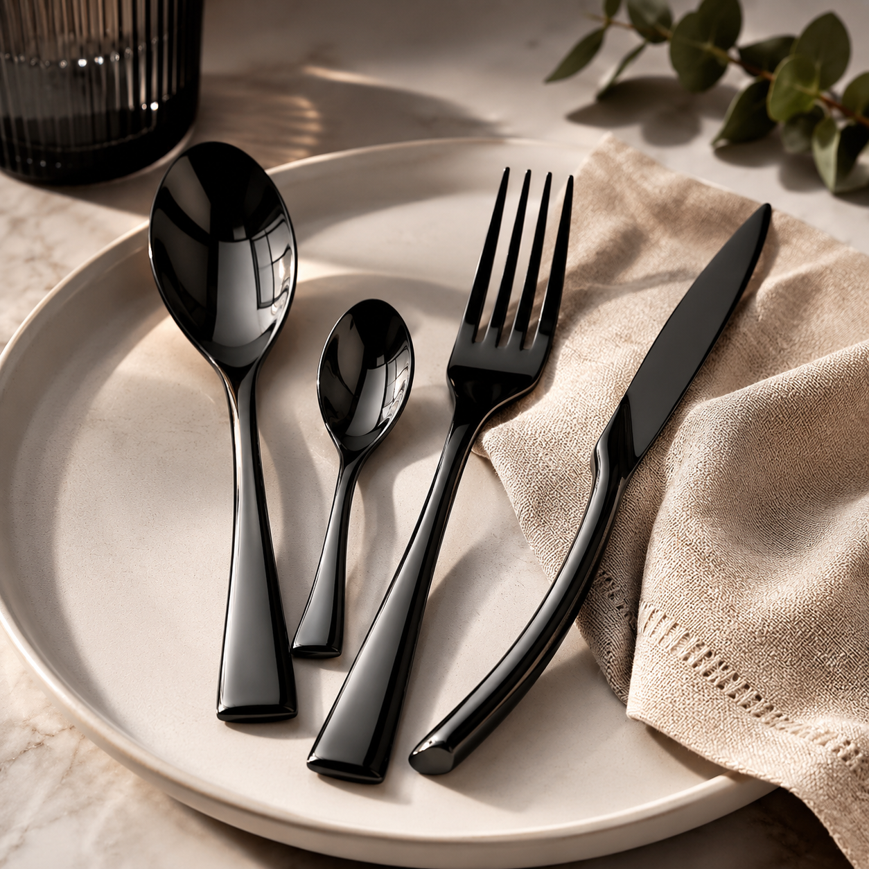 Onyx Black Cutlery Set