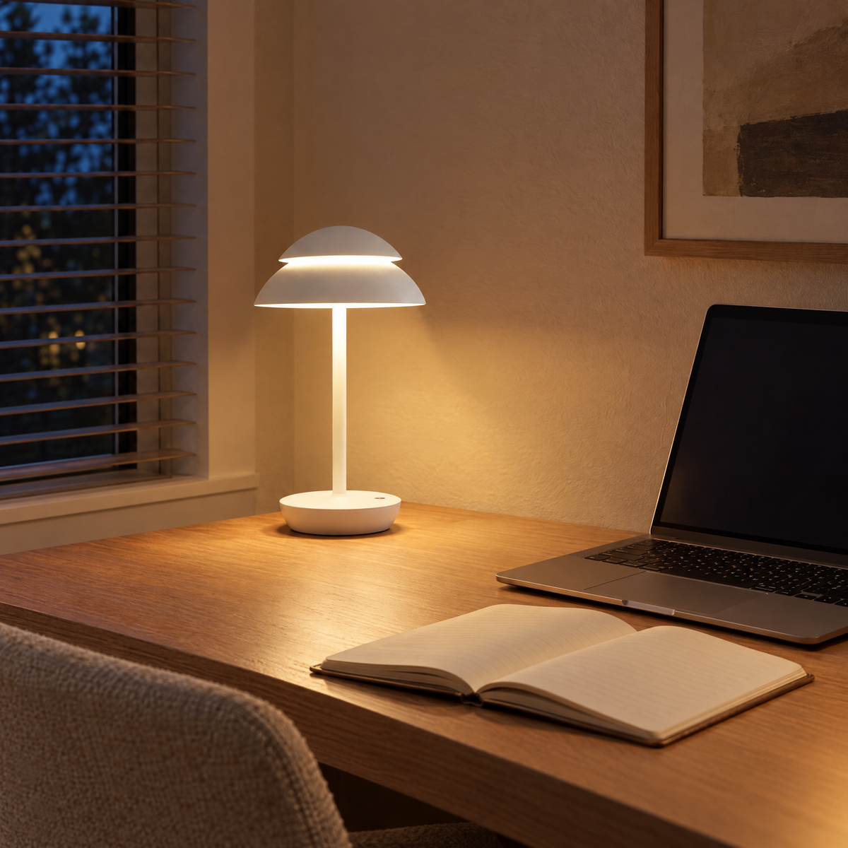 Cupola cordless lamp on a home desk