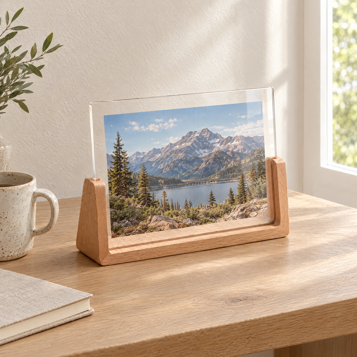Landscape Chiaro frame on an oak desk