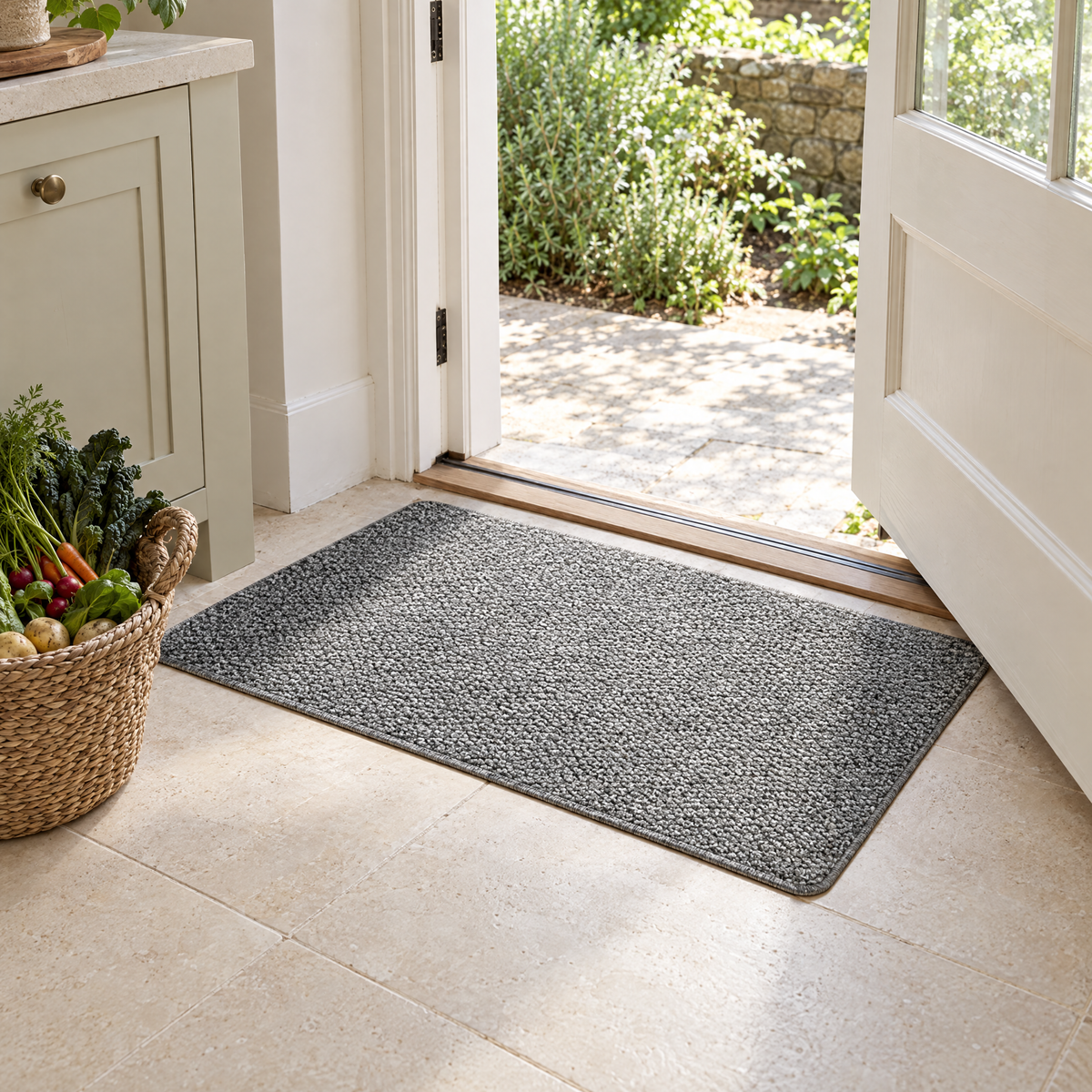 Stone Canapa door mat at a kitchen back door
