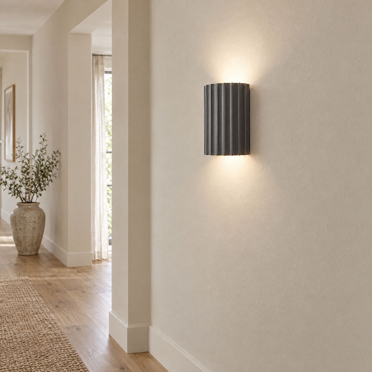 Dove Solco wall light on a hallway wall