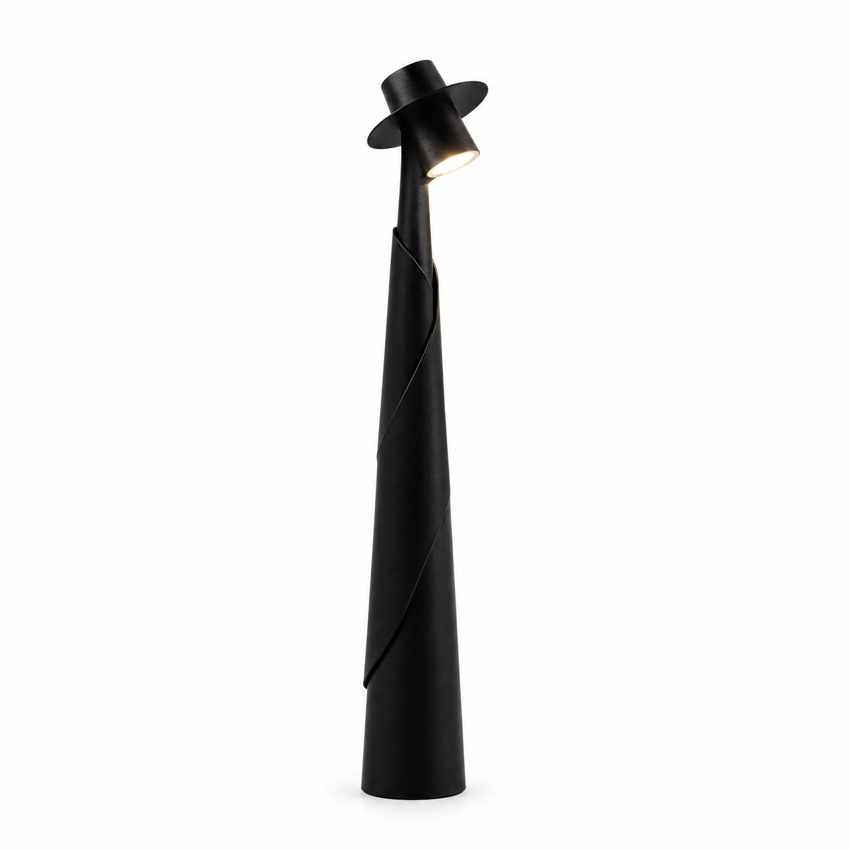 Cappello rechargeable table lamp in black on a white background