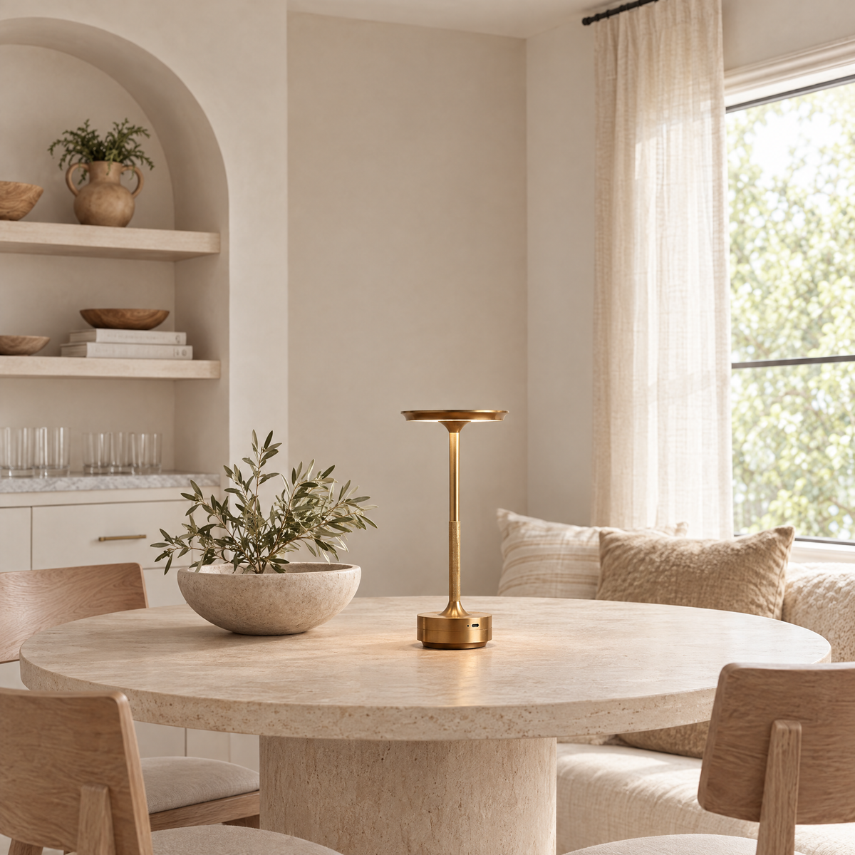 Tocco Cordless Touch Lamp in a calm room setting