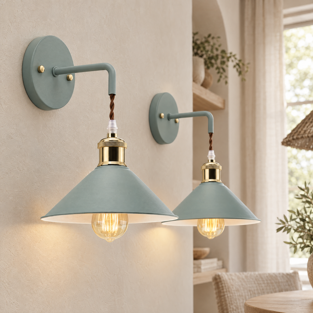 Faro Metal Wall Sconce, Set of 2 close-up detail
