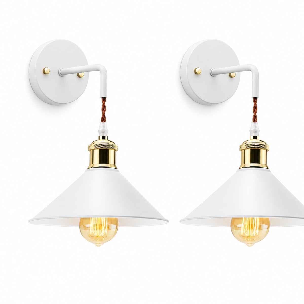 Faro Metal Wall Sconce, Set of 2 on a white background