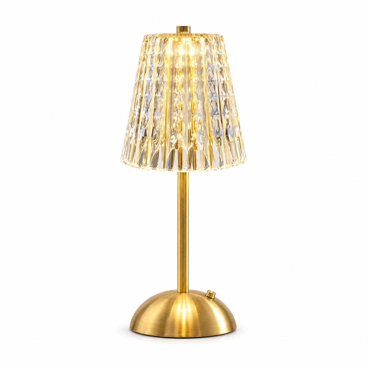 Cristallo Rechargeable Crystal Lamp, Bloom shape, on a white background