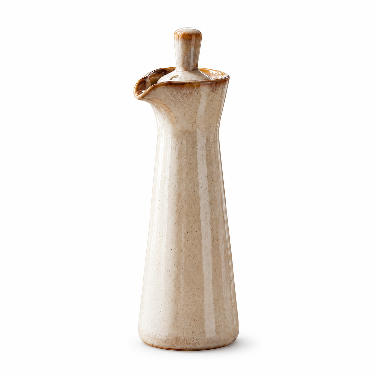 Ampolla Ceramic Oil Dispenser in white on a white background