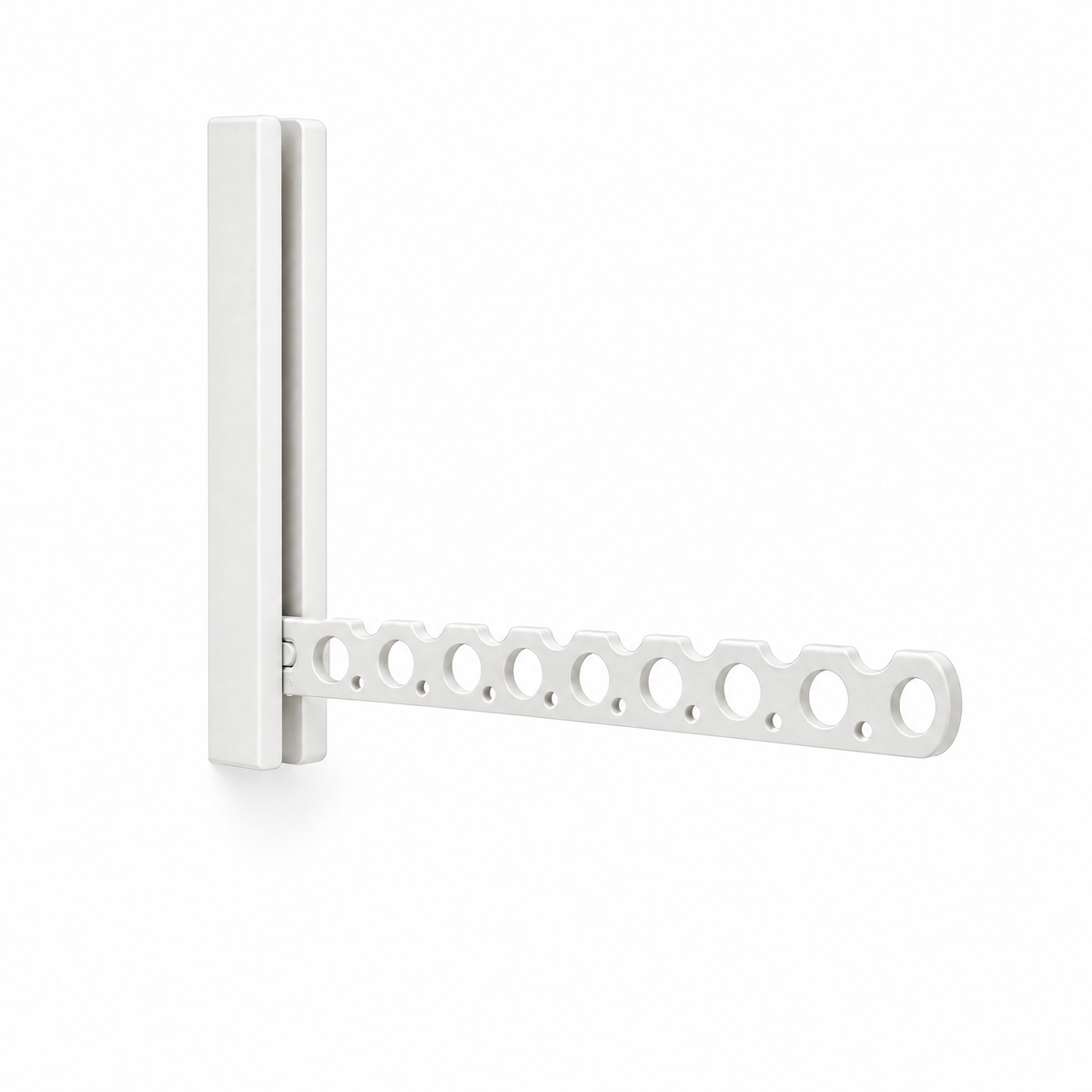 Piega Folding Wall Hanger Rail in white on a white background