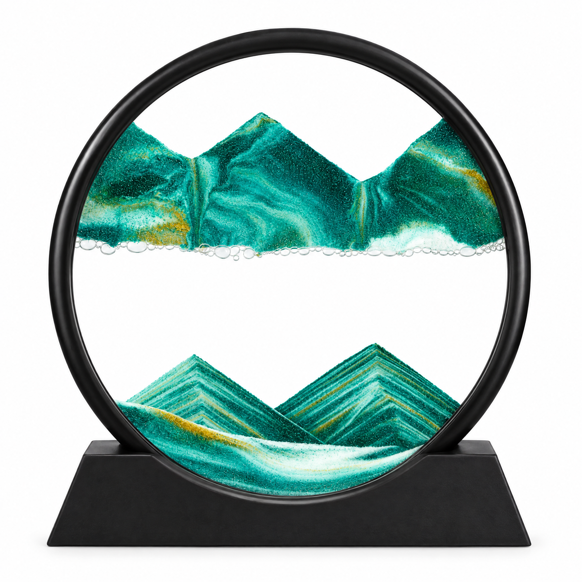 Sabbia Emerald sand, black frame – white background product photo