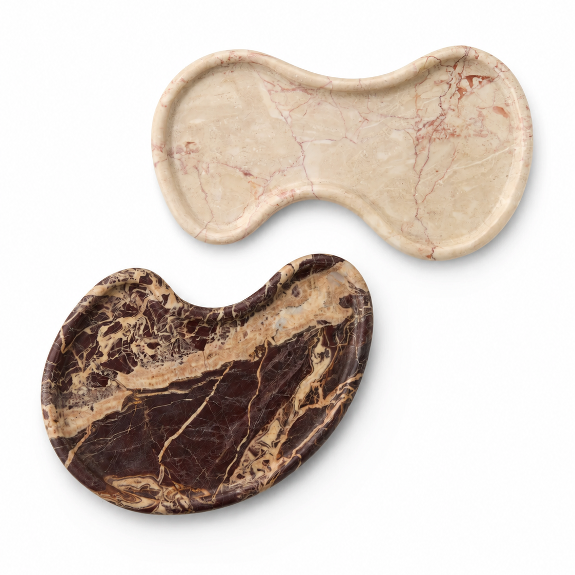 Isola Genuine Marble Catchall Trays - Set of 2