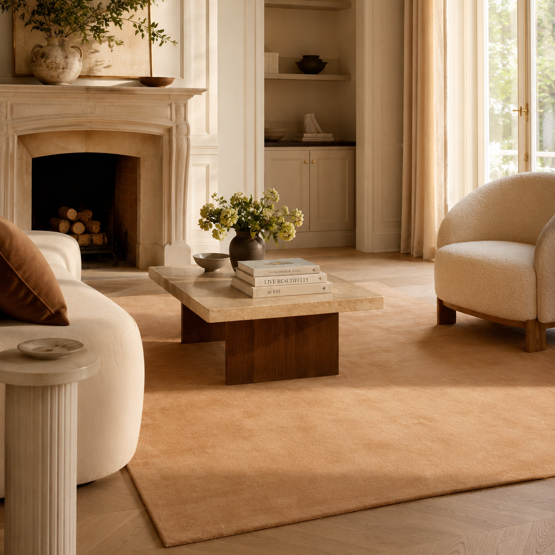 Sabine Solid Wool Area Rug