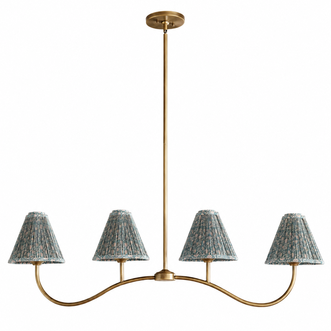 Verbena Floral Shade Linear Chandelier - 4-Light